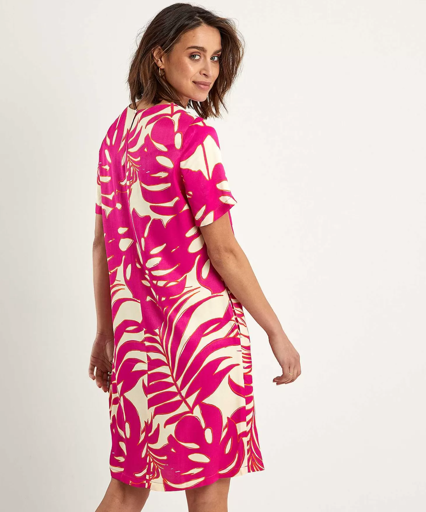 OUI Silky Jurk Bladprint Best Sale