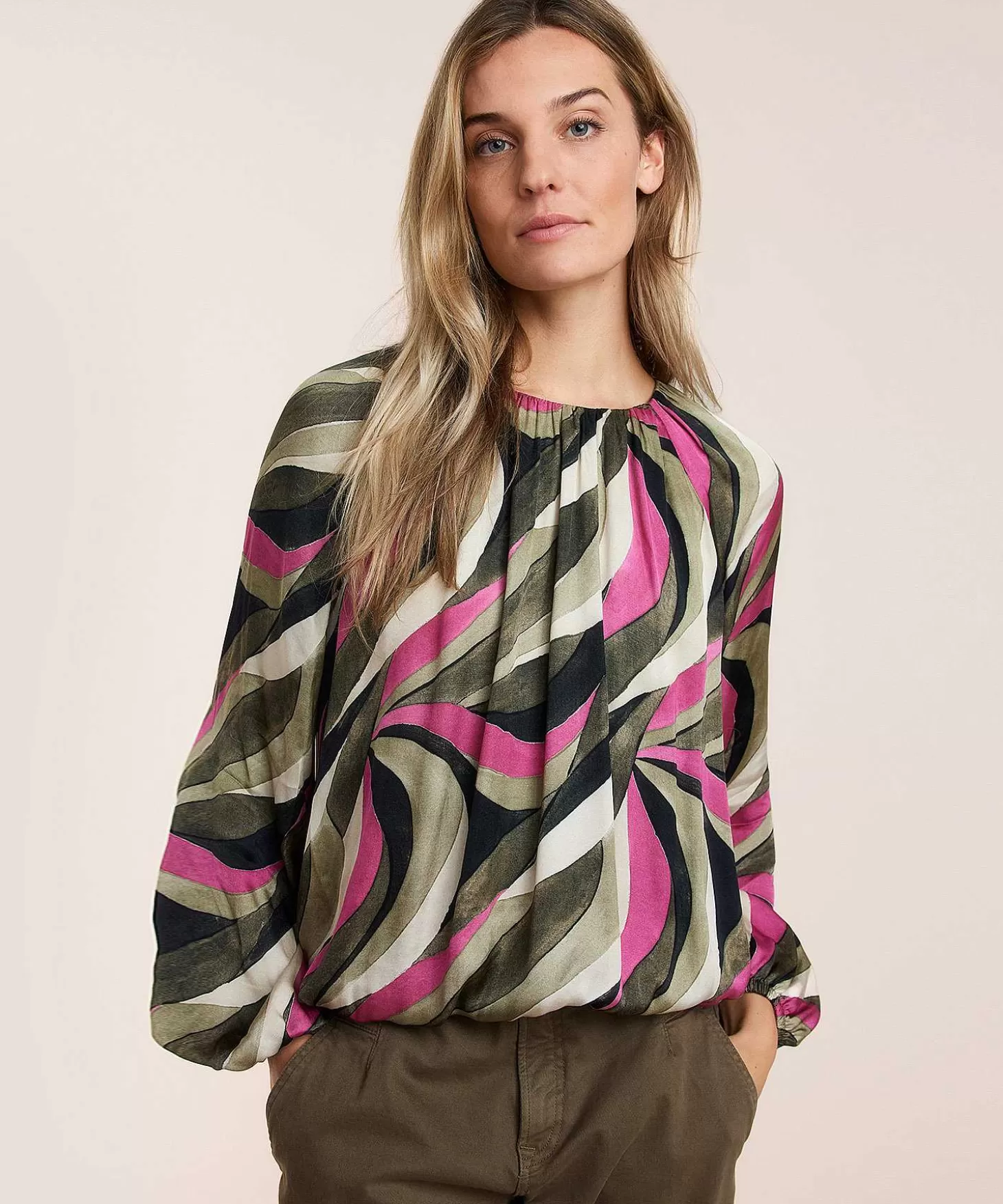 Summum Blouse Ballonmouw Jungle Pink Discount