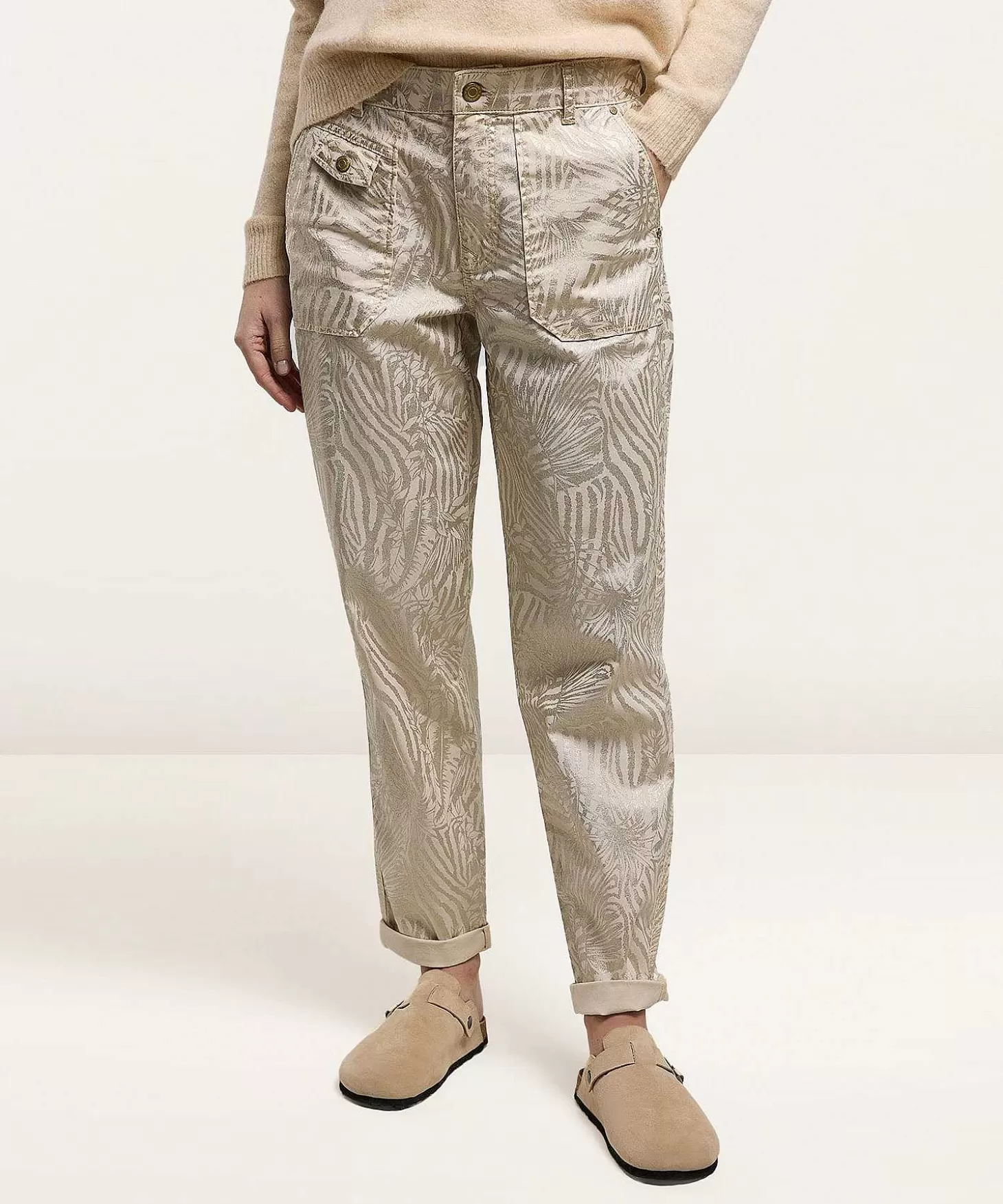 Summum Coated Loose Fit Jeans Metallic Leaf Cheap