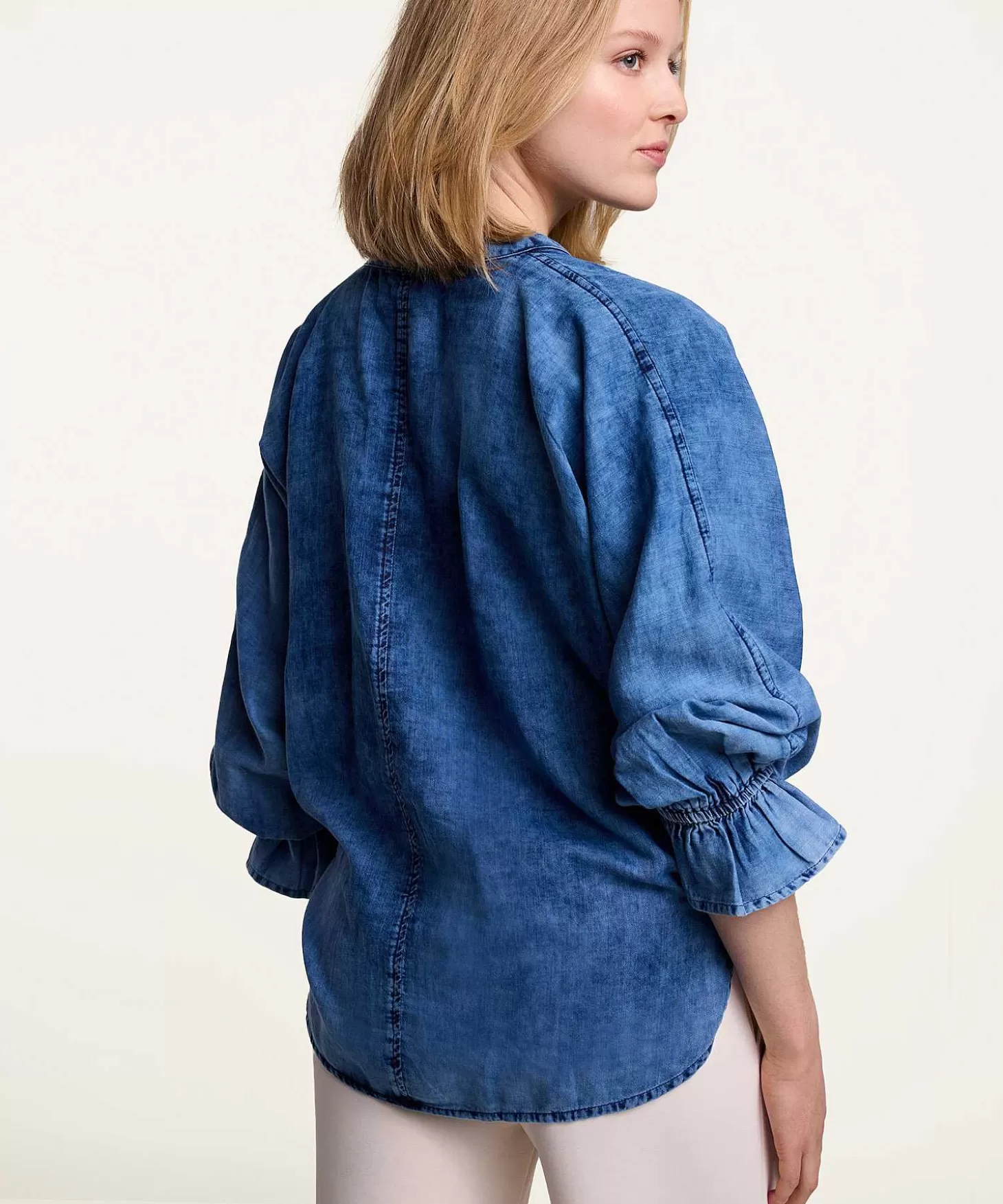 Summum Denim Blouse Broderie Anglaise Outlet