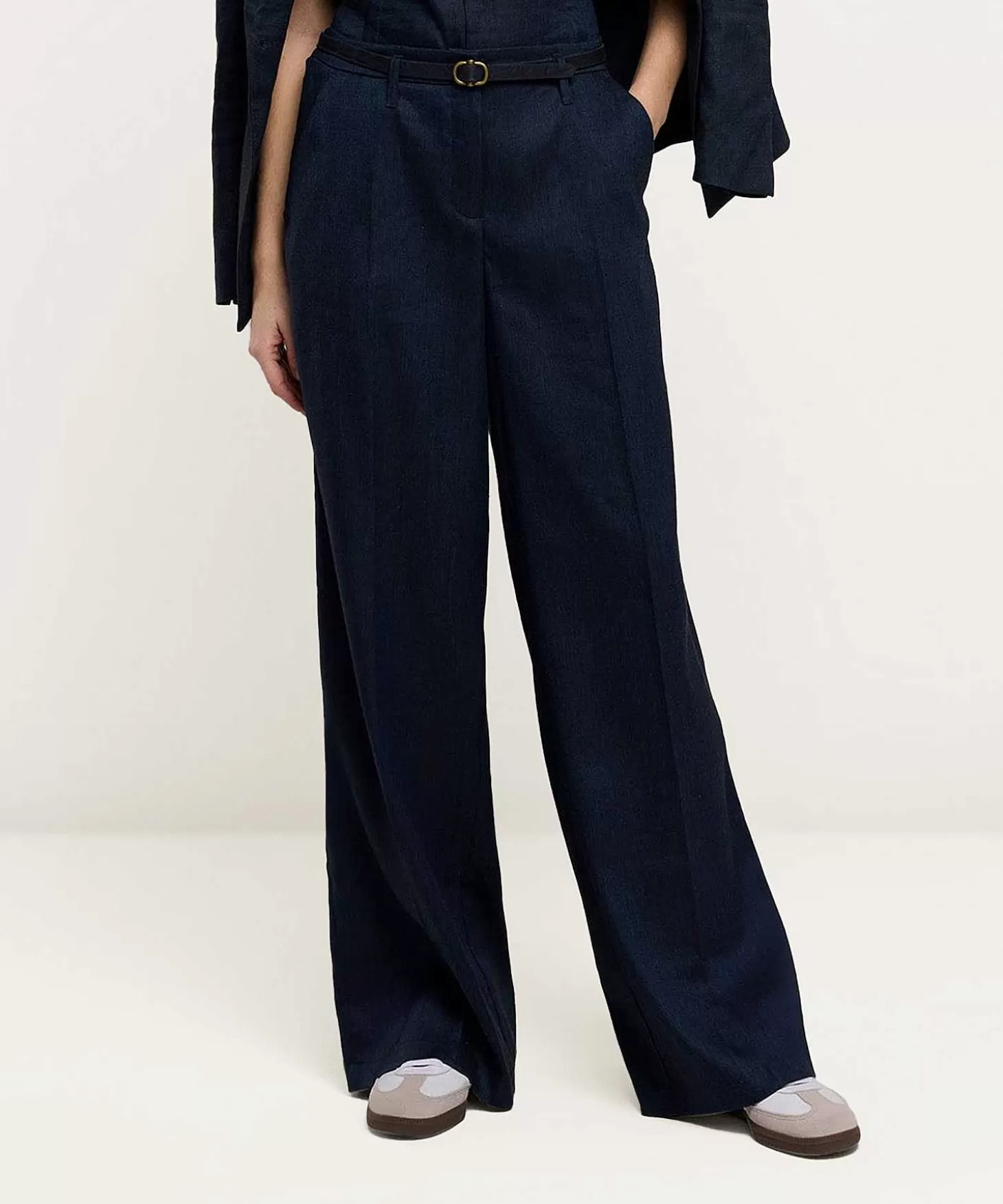 Summum Linnenmix Wide Leg Broek Denimlook Hot