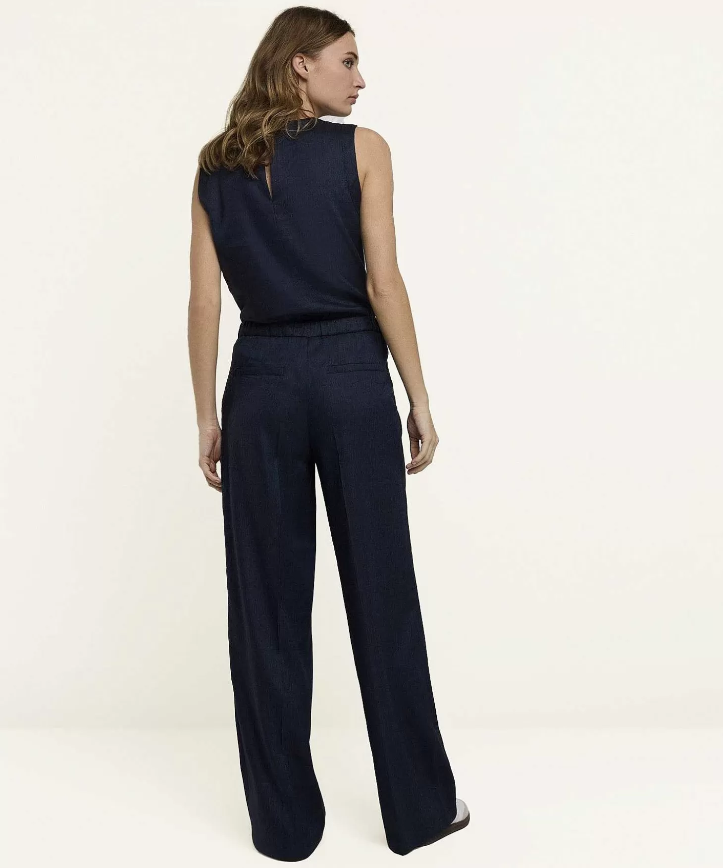 Summum Linnenmix Wide Leg Broek Denimlook Hot