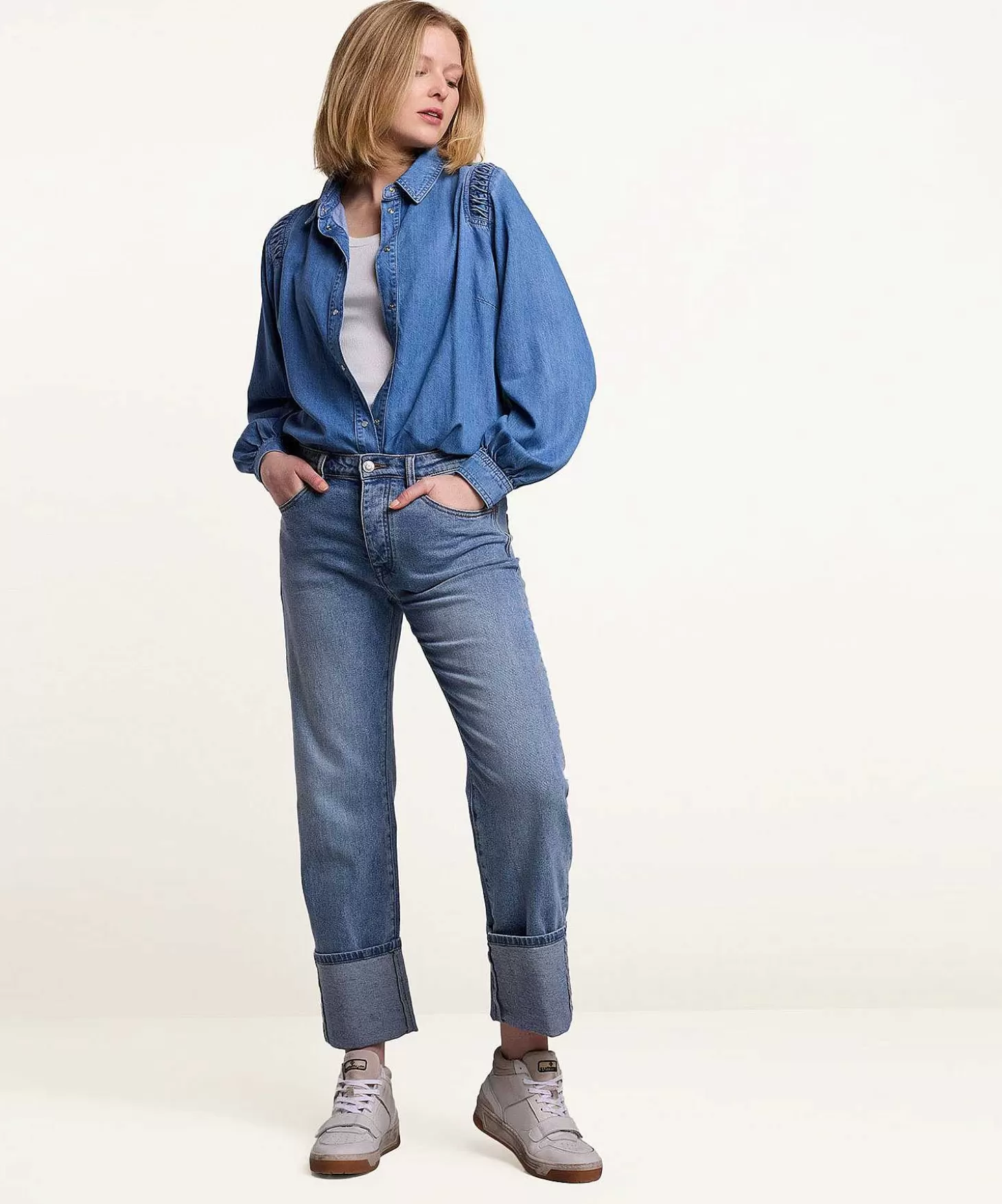 Summum Straight Jeans Met Omslag Sarin Clearance