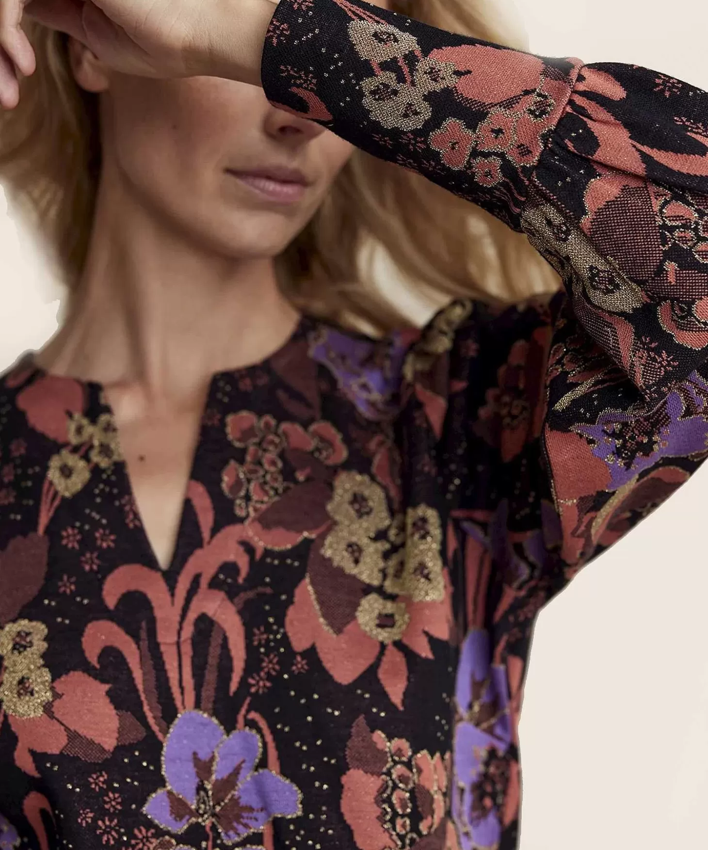 Summum Top Flower Jacquard Fashion