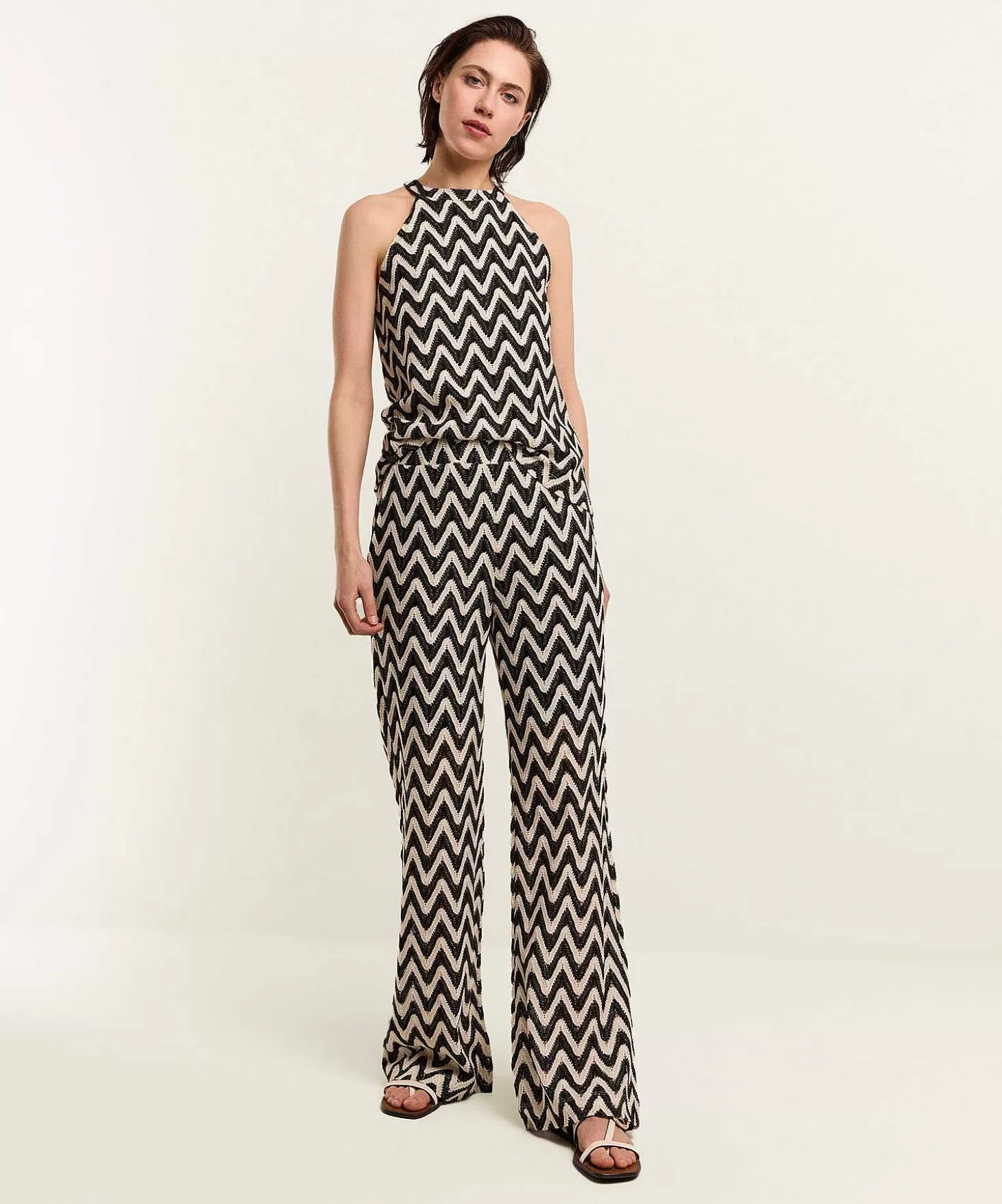 Summum Wide Leg Broek Zigzag Gehaakt Clearance