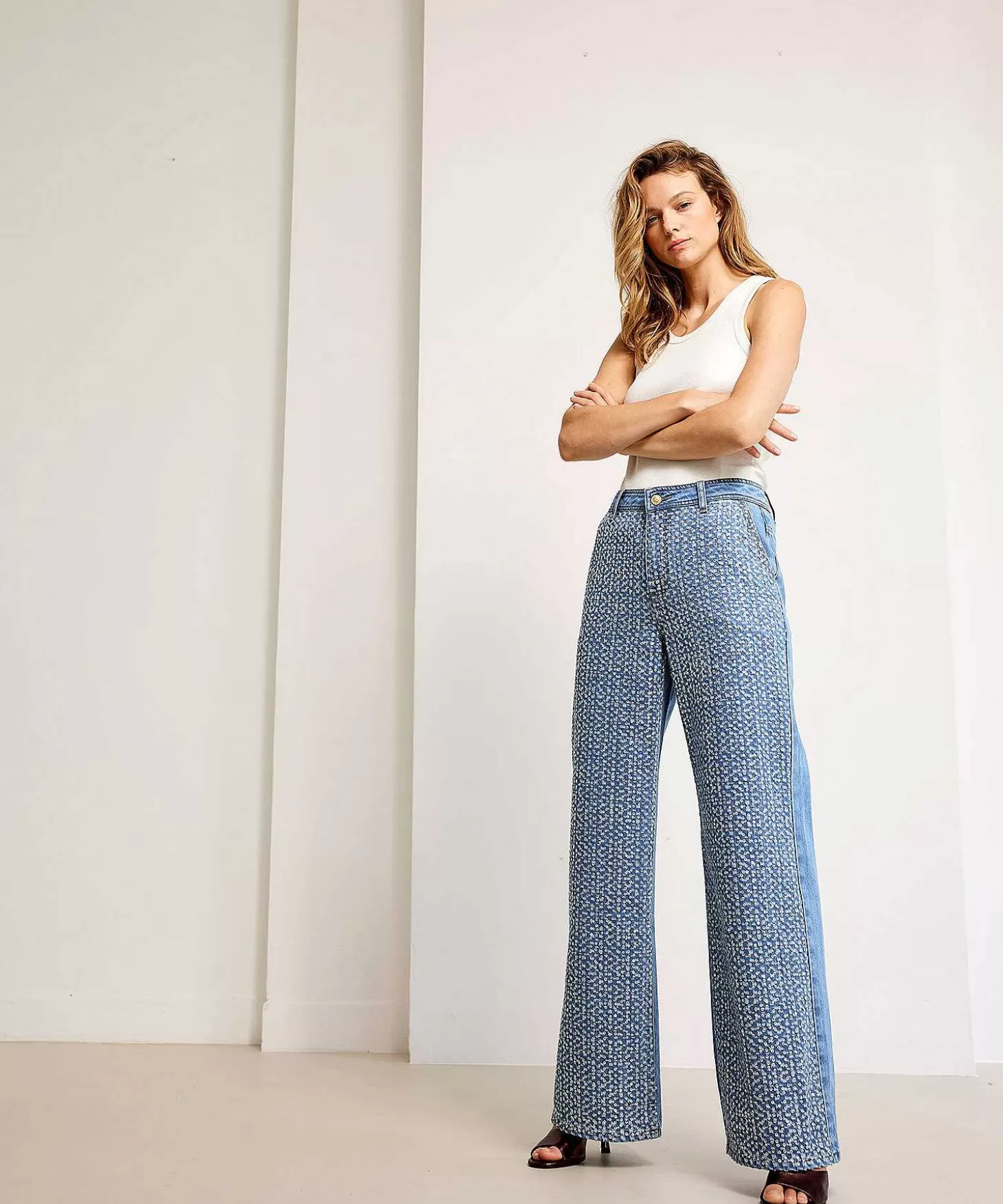 Summum Wide Leg Jeans Met Pailletten Alya Cheap