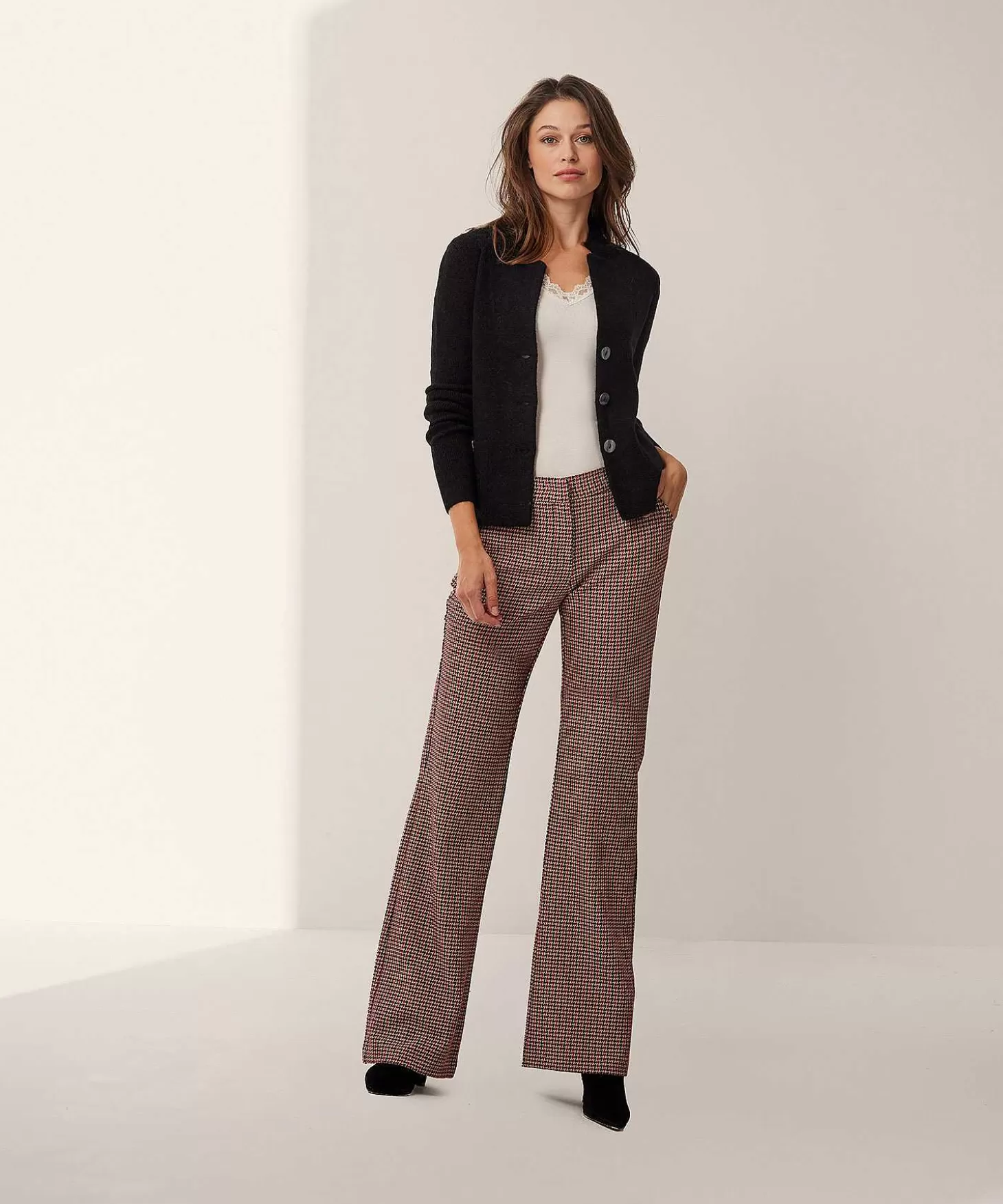 TONI Wide Leg Broek Jenny Ruit Best