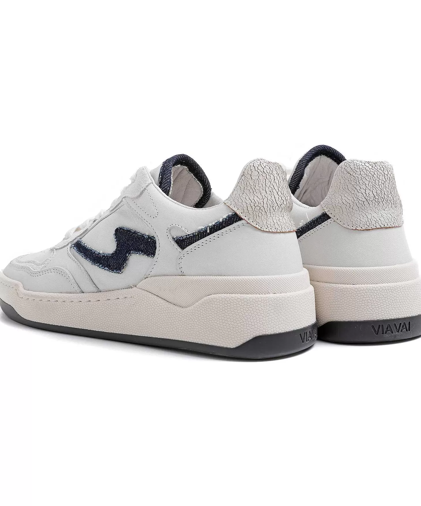 VIA VAI Lage Sneaker Met Denim Sam Levi Discount